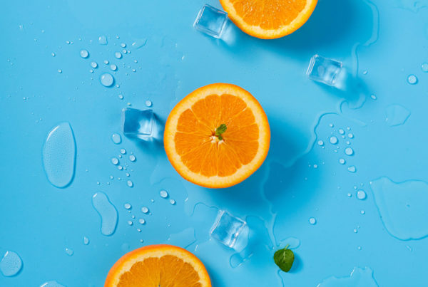 Tangerines and ice cubes